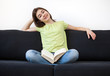 Girl reading book at home Girl reading book at home