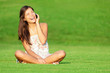Phone woman laughing in park