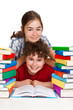 Kids learning isolated on white background Kids learning isolated on white background