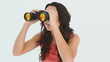Girl using her binoculers 