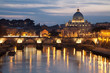 Rome - Angels bridge and St. Peter s basilica in evening Rome - Angels bridge and St. Peter s basilica in evening