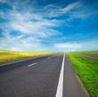 green field and road green field and road