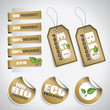 Brown BIO labels, stickers and tags