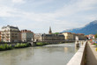 View of Grenoble with the wide river Isere.