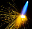 Welding metal in a factory