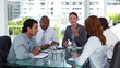 Business people ending a meeting