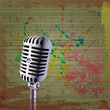 Grunge background with microphone