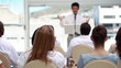 Businessman making an announcement