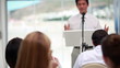 Women talking during a conference