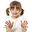 little girl with dirty hand - hygiene concept little girl with dirty hand - hygiene concept