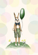 Greeting card with a rabbit