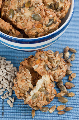 Photo: Round cookies with pumpkin and sunflower seed Round cookies with pumpkin and sunflower seed
