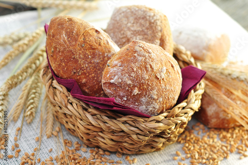 Foto: Semmeln, Körbchen Semmeln, Körbchen