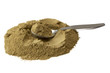 Foto: Heilerde and a spoon on a white background Heilerde and a spoon on a white background
