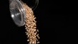 Peanuts falling in super slow motion