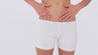 Woman massaging her belly