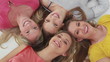 Video: Happy young women lying together Happy young women lying together