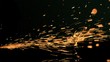 Sparks flowing in super slow motion on a surface