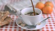 Coffee being poured in super slow motion