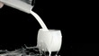 Milk splashing in super slow motion