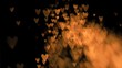 Heart-shaped sparks flying in super slow motion