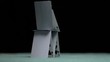 Pyramid of cards falling in super slow motion