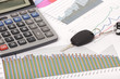 graphics with calculator and car key graphics with calculator and car key