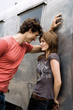 Young couple looking at each other, smiling