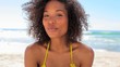 Video: Beautiful woman putting a finger on her lips Beautiful woman putting a finger on her lips