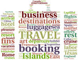 Illustration: travel - tagcloud luggage shaped travel - tagcloud luggage shaped