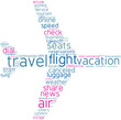aeroplane tag cloud shape