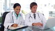Doctors taking information on internet