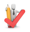 Photo en ligne au meilleur prix 3d person with pencil and check symbol