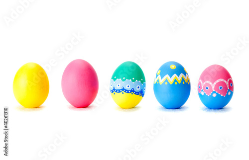 Photo: Easter eggs in a row Easter eggs in a row