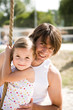 Daughter with father, smiling, portrait