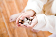 Girl holding shells, close-up