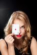 young girl playing in the gambling