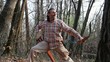archer shooting his arrows in a forest
