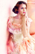 Beautiful woman in vintage dress