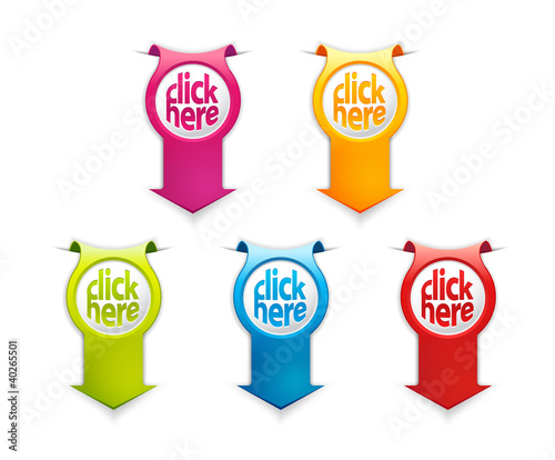 Vector: Set of colorful arrows. Set of colorful arrows.