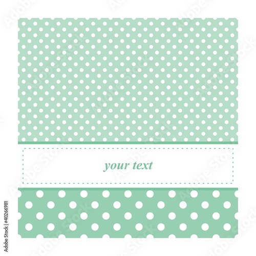 Sweet mint green polka dots wedding card invitation