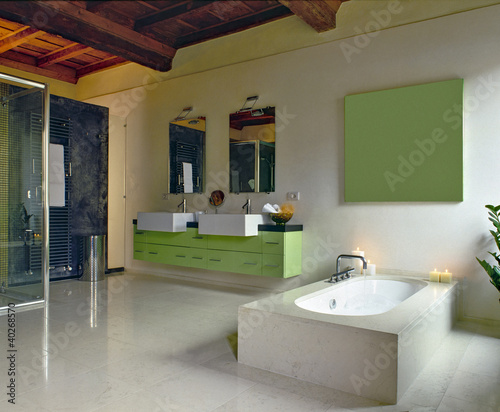 Photo: bagno moderno con vasca da bagno centrale bagno moderno con vasca da bagno centrale