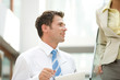 Businessman holding document