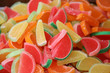 An assortment of colorful candy on full frame background