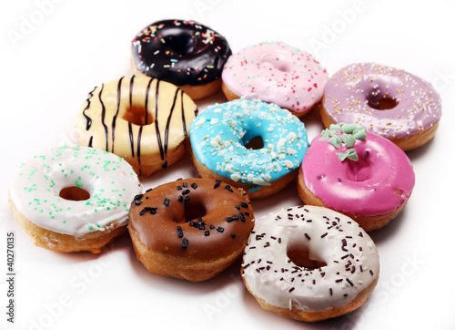 Photo: Colorful and tasty donuts Colorful and tasty donuts