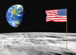 Illustration: American flag on the moon American flag on the moon