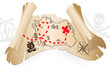Vector: Pirate map, way to treasure Pirate map, way to treasure