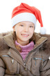 Little girl in Christmas hat