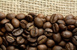 cofee beans on burlap