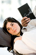 Young woman holding book